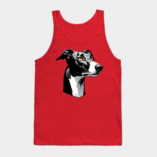 Stunning and Cool Greyhound Monochrome and Gold Portrait for Father's Day Tank Top